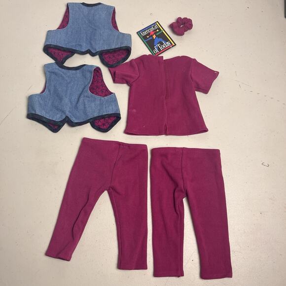 American Girl 1995 Pleasant Co Jean Vest & Legging Outfit 7 Pc Lot Vintage 1995 - Picture 3 of 16